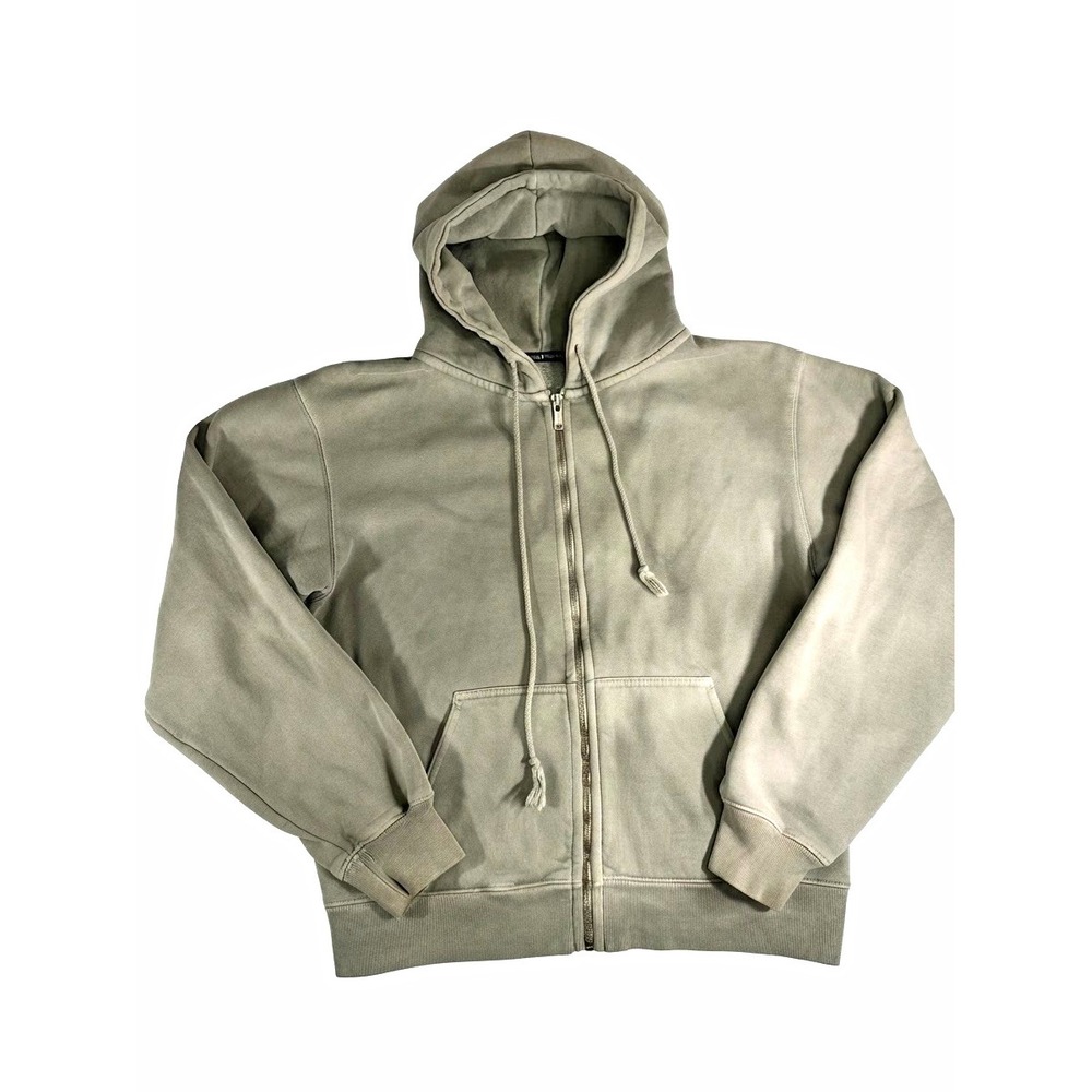 Brandy Melville Women's Gray Full Zip Fleece Hoodie Hooded Pockets